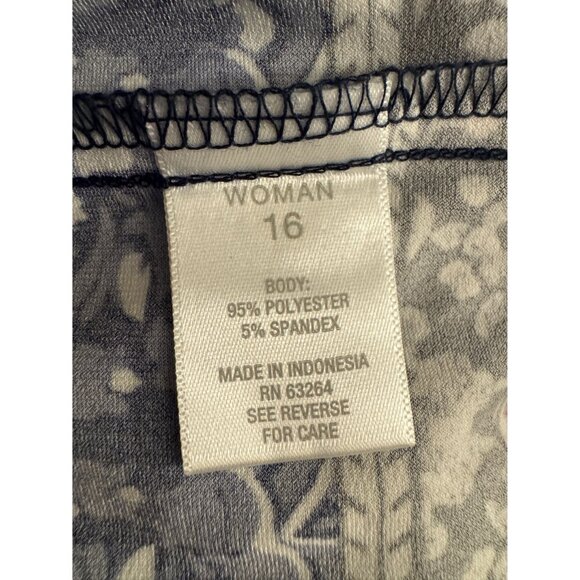 Westport 1962 Classy‎ Blue Print Shift Dress Size 16W 1X Spring Summer Plus Size - Picture 6 of 7